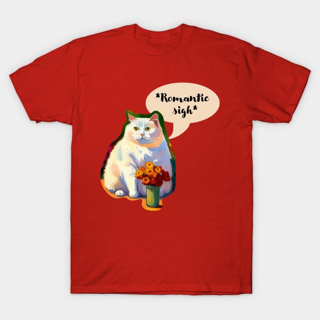 Fat Romantic Cat T-Shirt by DestructoKitty